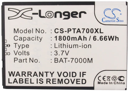 Replacement Battery for Pantech  T100K – Mobile, SmartPhone – 1800mAh/6.66Wh / 3.7V