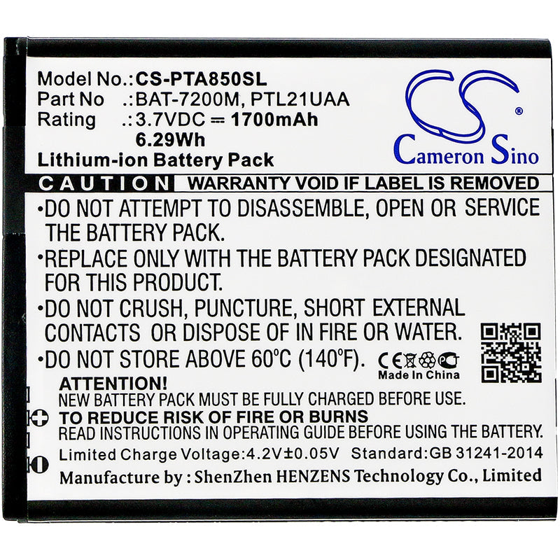 Replacement Battery for Pantech  IM-A810S – Mobile, SmartPhone – 1700mAh / 6.29Wh / 3.7V