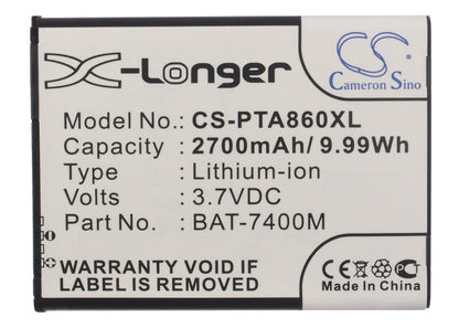 Replacement Battery for Pantech  A860S 4G – Mobile, SmartPhone – 2700mAh/9.99Wh / 3.7V