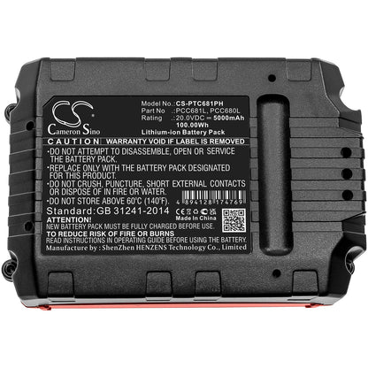 Replacement Battery for Black & Decker  ASD18 Typ 1 – Power Tools – 5000mAh / 100.00Wh / 20.0V