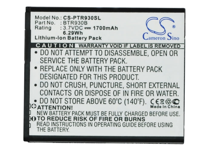 Replacement Battery for Pantech  ADR930L – Mobile, SmartPhone – 1700mAh / 6.29Wh / 3.7V
