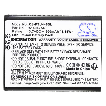 Replacement Battery for Panasonic  KX-TU446 – Mobile, SmartPhone – 900mAh / 3.33Wh / 3.7V