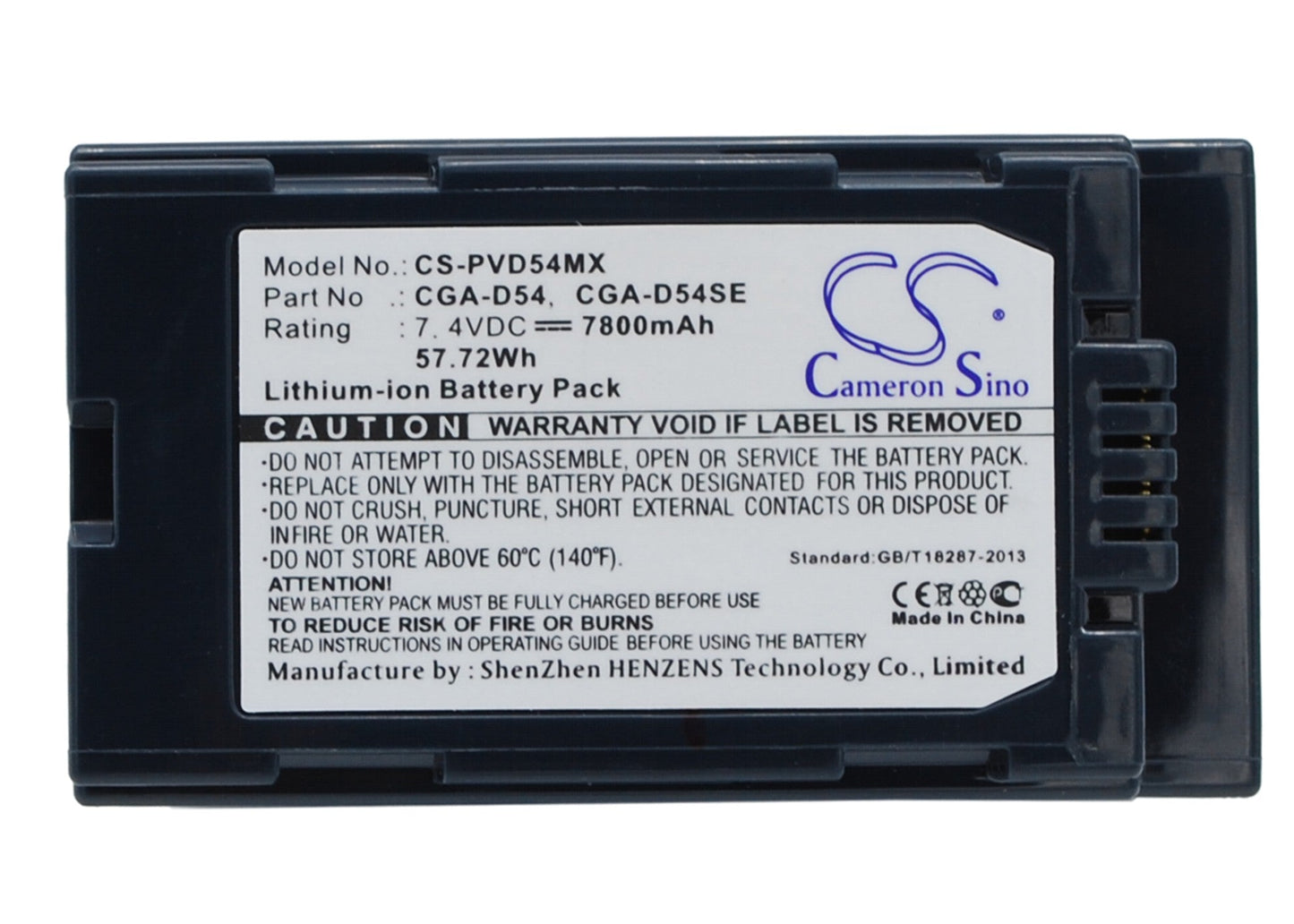 Replacement Battery for Panasonic  AG-AC-90 – Camera – 7800mAh / 57.72Wh / 7.4V