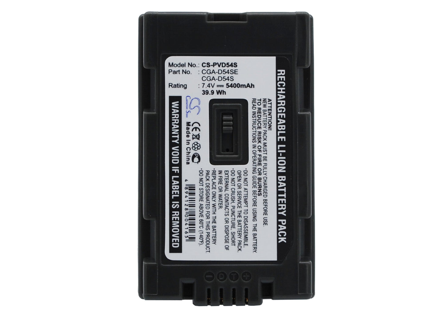 Replacement Battery for Panasonic  AG-AC-90 – Camera – 5400mAh / 39.96Wh / 7.4V