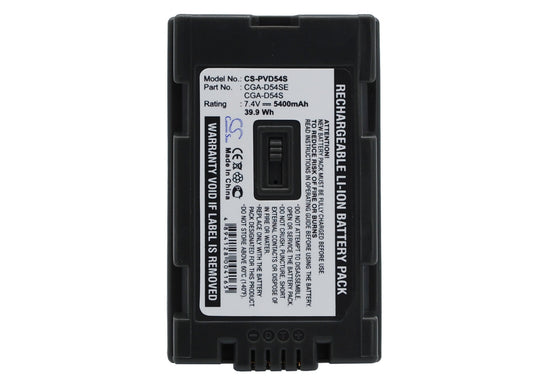 Replacement Battery for Panasonic  AG-AC-90 – Camera – 5400mAh / 39.96Wh / 7.4V
