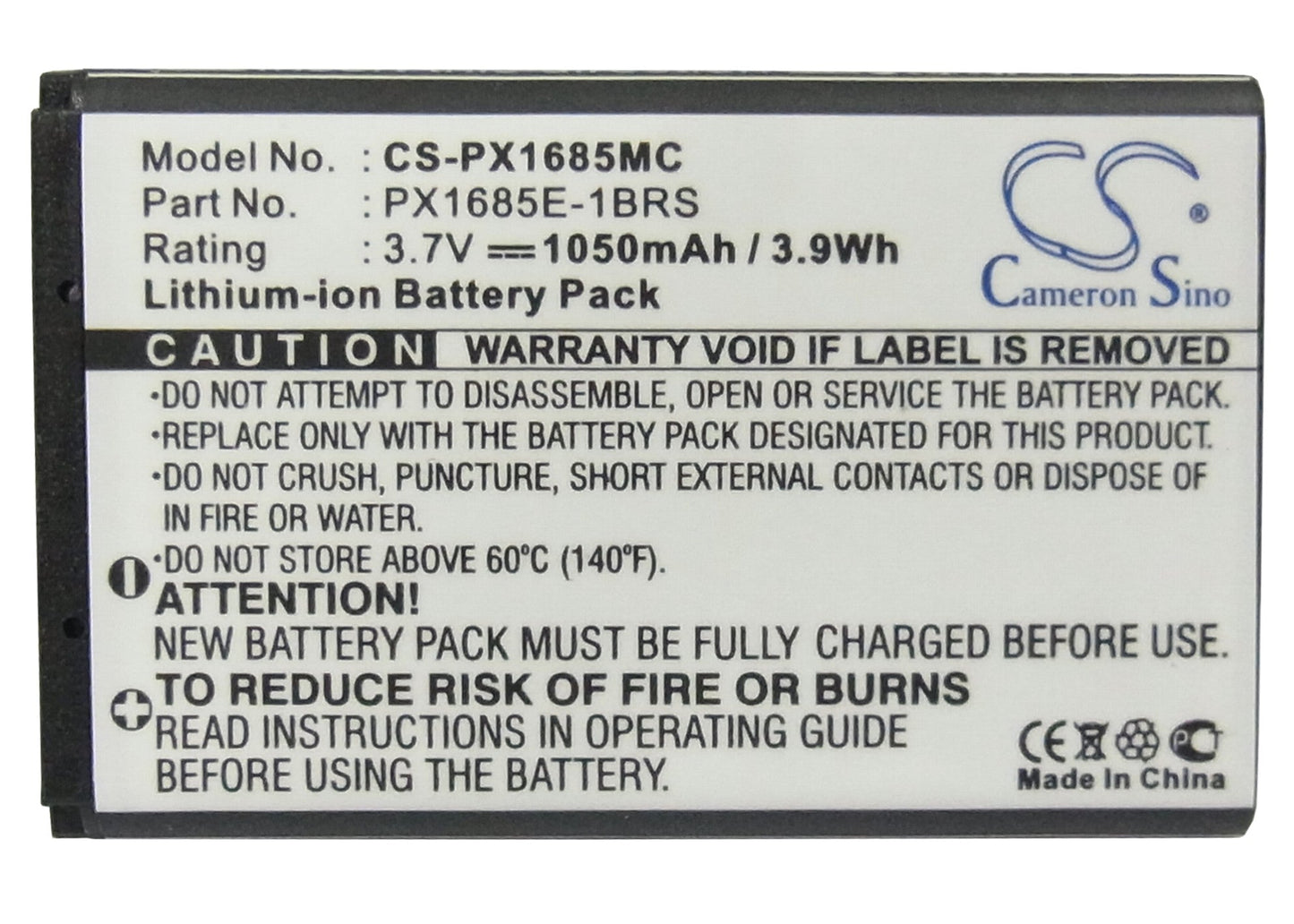 Replacement Battery for Toshiba  Camileo S20 – Camera – 1050mAh / 3.89Wh / 3.7V