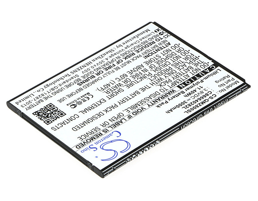 Replacement Battery for Qmobile  Z8 Plus – Mobile, SmartPhone – 3000mAh / 11.40Wh / 3.8V
