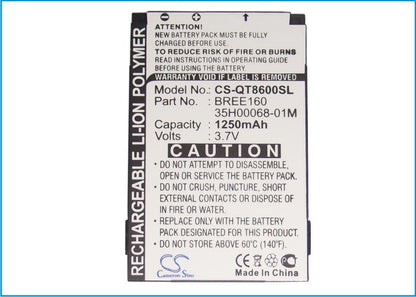 Replacement Battery for Qtek  8600 – Mobile, SmartPhone – 1250mAh / 4.63Wh / 3.7V
