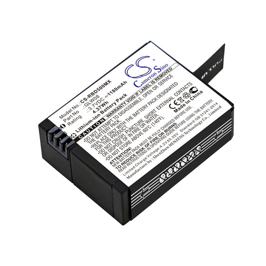 Replacement Battery for Rollei  Actioncam 500 – Camera – 1180mAh / 4.37Wh / 3.7V