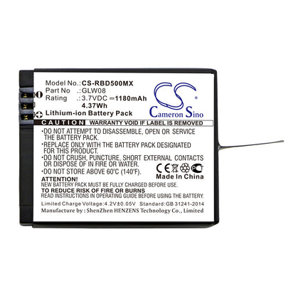 Replacement Battery for Rollei  Actioncam 500 – Camera – 1180mAh / 4.37Wh / 3.7V