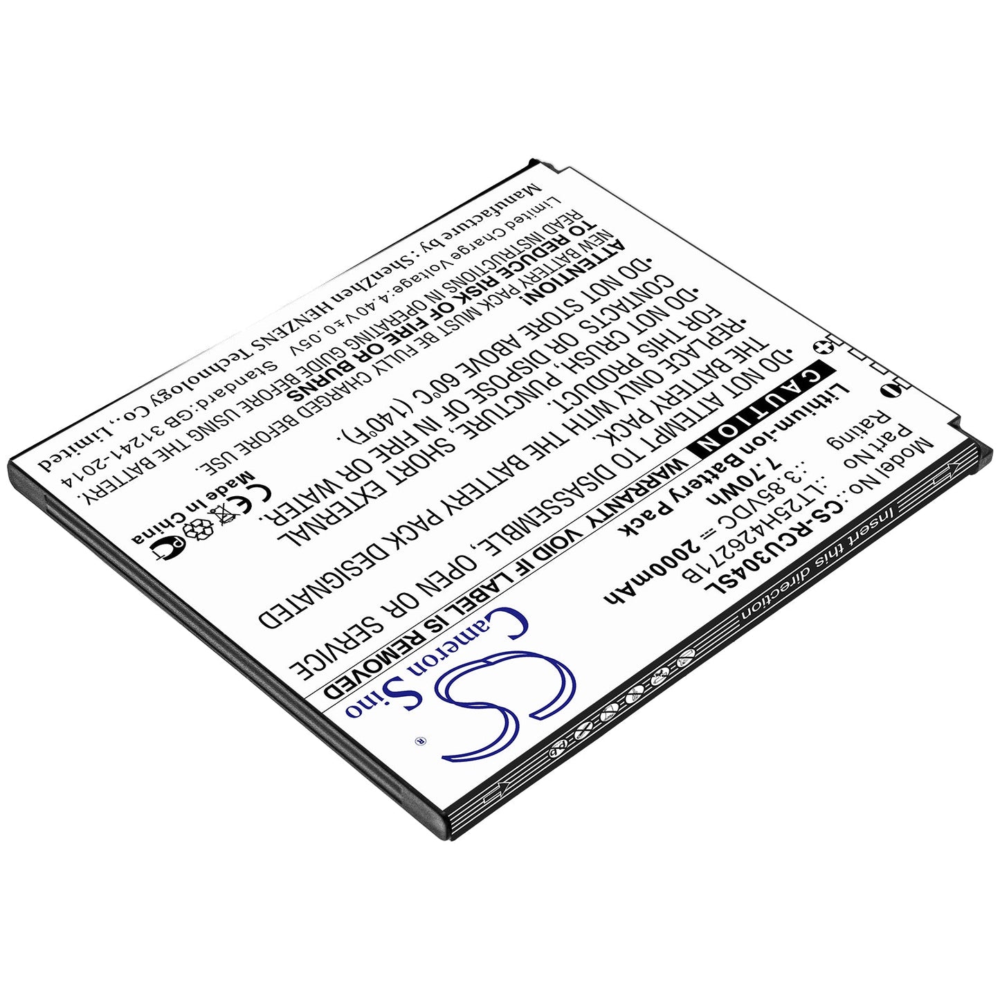 Replacement Battery for BLU  B100DL – Mobile, SmartPhone – 2000mAh / 7.7Wh / 3.85V