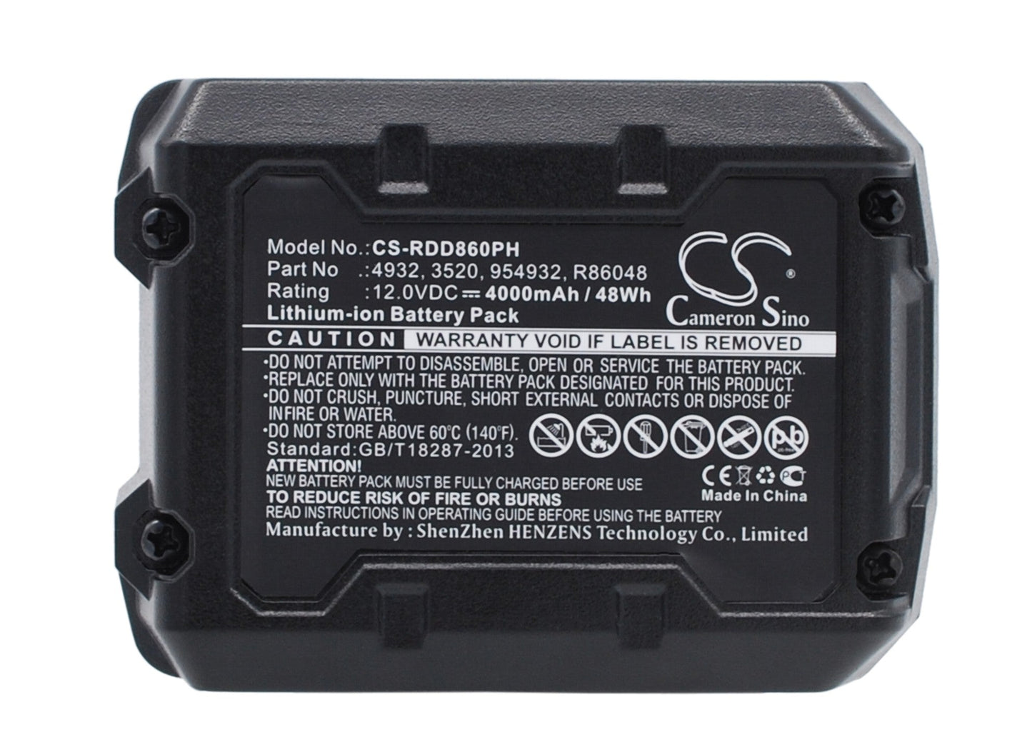 Replacement Battery for Ridgid  AC82049 – Power Tools – 4000mAh / 48.00Wh / 12.0V