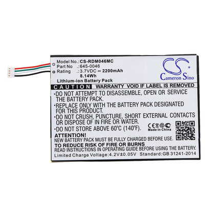 Replacement Battery for Red Digital Cinema  REDmote – Camera – 2200mAh / 8.14Wh / 3.7V