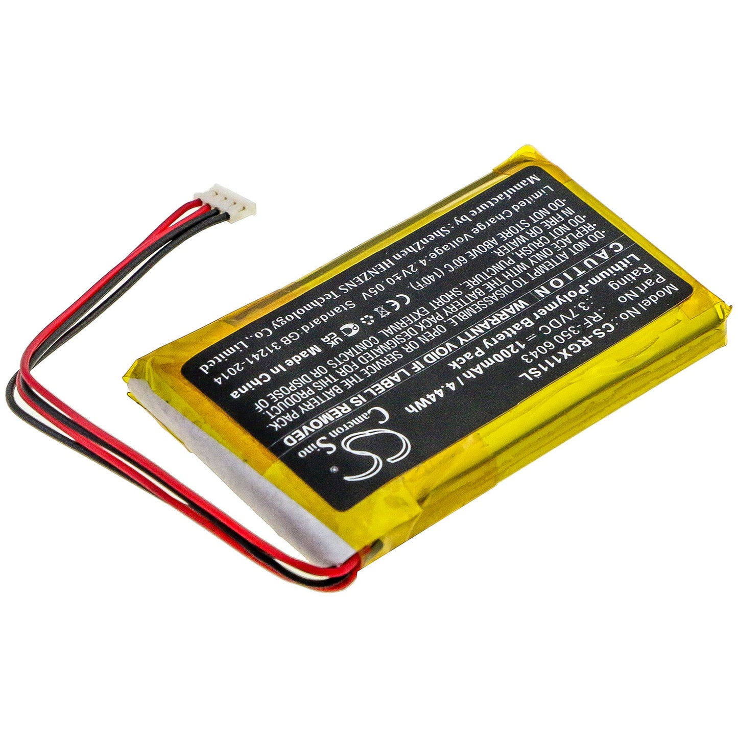 Replacement Battery for Renkforce  GX-111 – GPS, Navigator – 1200mAh / 4.44Wh / 3.7V