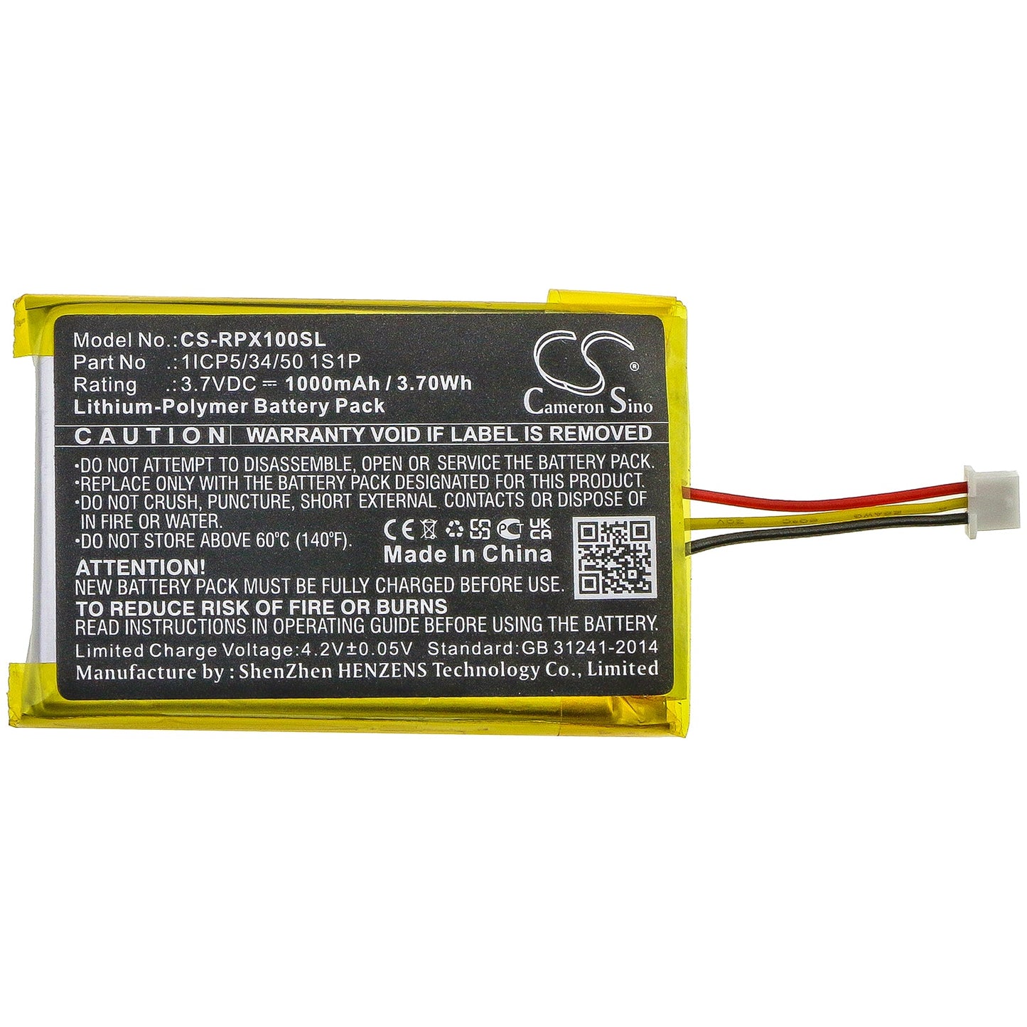 Replacement Battery for Razer  Nari Essential – Wireless Headset – 1000mAh / 3.70Wh / 3.7V