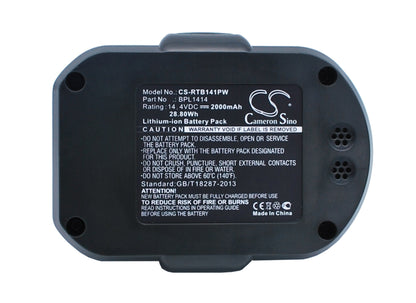 Replacement Battery for Ryobi  CDD144V22 – Power Tools – 2000mAh / 28.80Wh / 14.4V