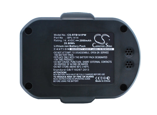 Replacement Battery for Ryobi  CDD144V22 – Power Tools – 2000mAh / 28.80Wh / 14.4V