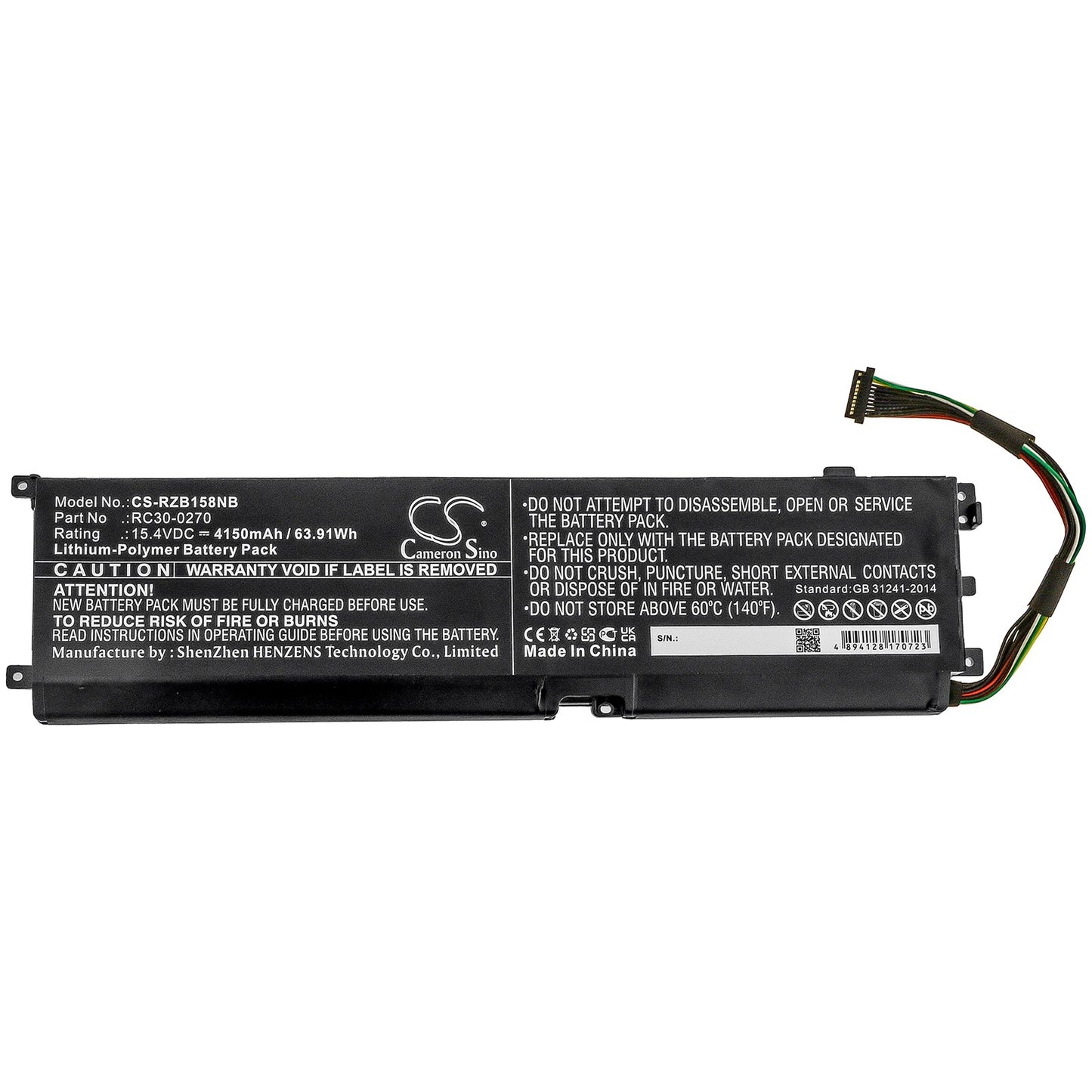 Replacement Battery for Razer  Blade 15 Base – Notebook, Laptop – 4150mAh / 63.91Wh / 15.4V