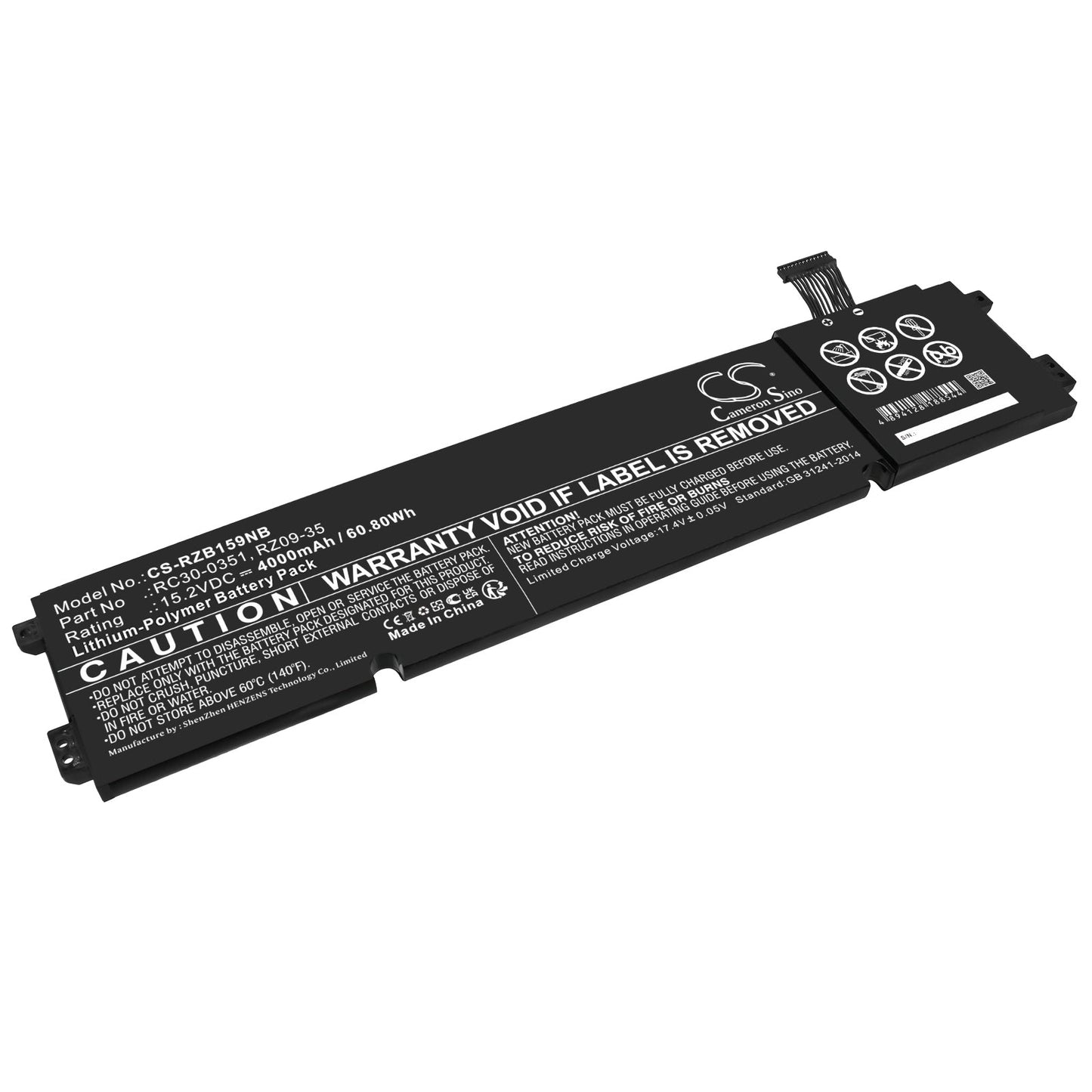 Replacement Battery for Razer  Blade 15 Base – Notebook, Laptop – 4000mAh / 60.80Wh / 15.2V