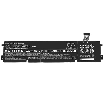 Replacement Battery for Razer  Blade 15 Base – Notebook, Laptop – 4000mAh / 60.80Wh / 15.2V