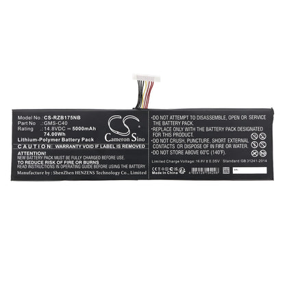Replacement Battery for Razer  Blade Pro 17 – Notebook, Laptop – 5000mAh / 74.00Wh / 14.8V