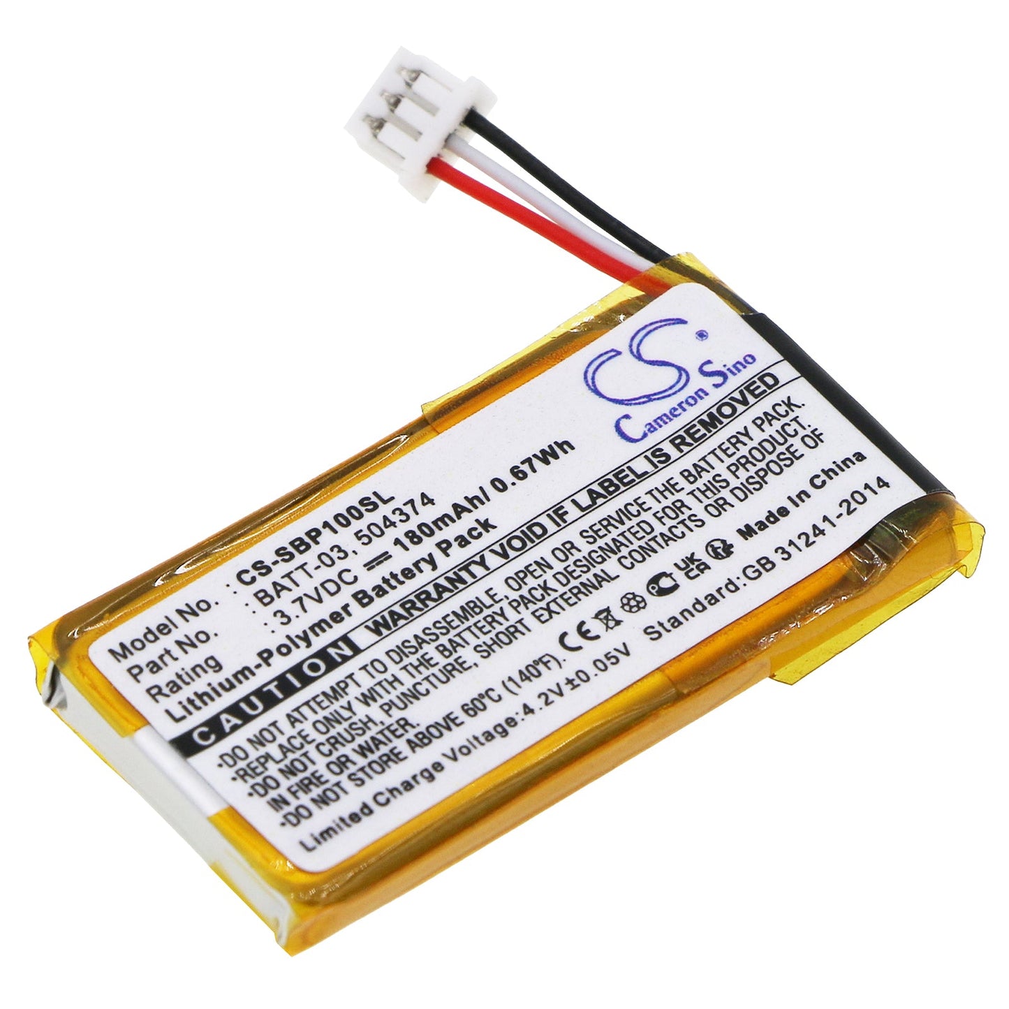 Replacement Battery for Sennheiser  ADAPT 230 Mono – Wireless Headset – 180mAh / 0.67Wh / 3.7V