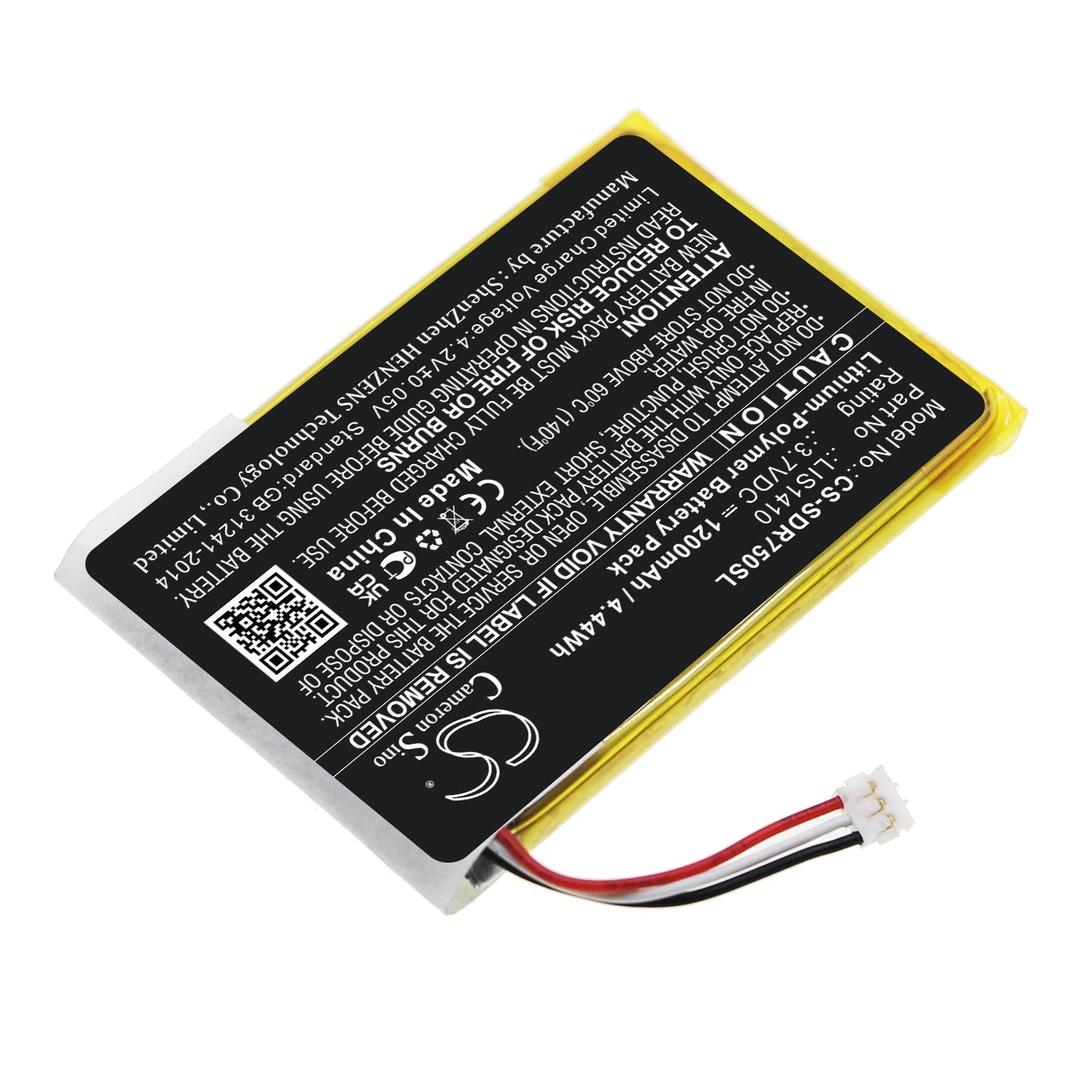 Replacement Battery for Sony  MDR-DS7500 – Wireless Headset – 1200mAh / 4.44Wh / 3.7V