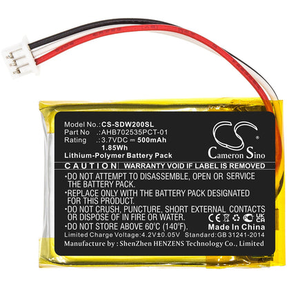 Replacement Battery for Sennheiser  M3AEBT – Wireless Headset – 500mAh / 1.85Wh / 3.7V