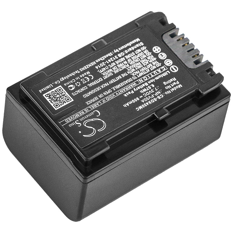 Replacement Battery for Sony  FDR-AX33 – Camera – 900mAh / 6.57Wh / 7.3V