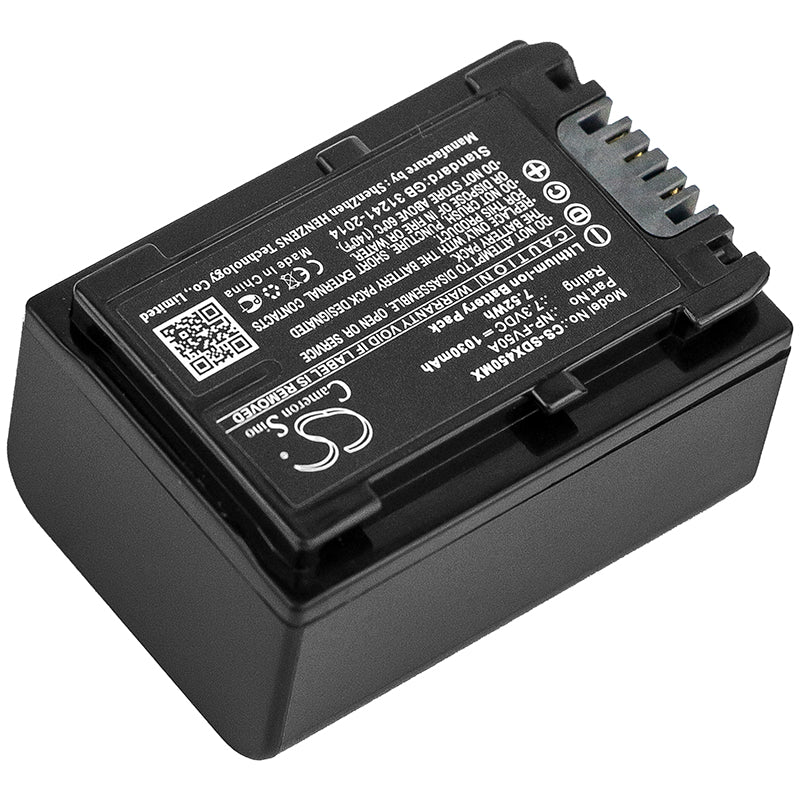 Replacement Battery for Sony  FDR-AX33 – Camera – 1030mAh / 7.52Wh / 7.3V