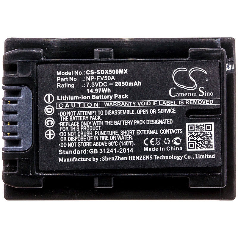Replacement Battery for Sony  FDR-AX33 – Camera – 2050mAh / 14.97Wh / 7.3V