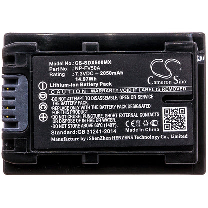 Replacement Battery for Sony  FDR-AX33 – Camera – 2050mAh / 14.97Wh / 7.3V