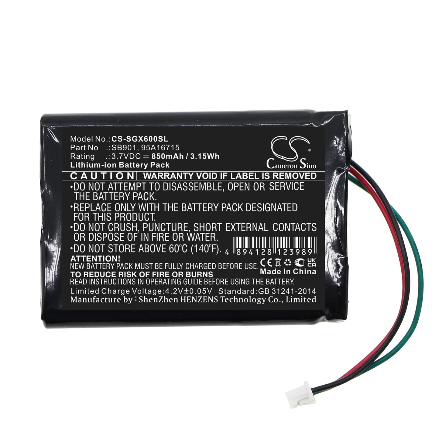 Replacement Battery for SHURE  MXW1 – Speaker – 850mAh / 3.15Wh / 3.7V