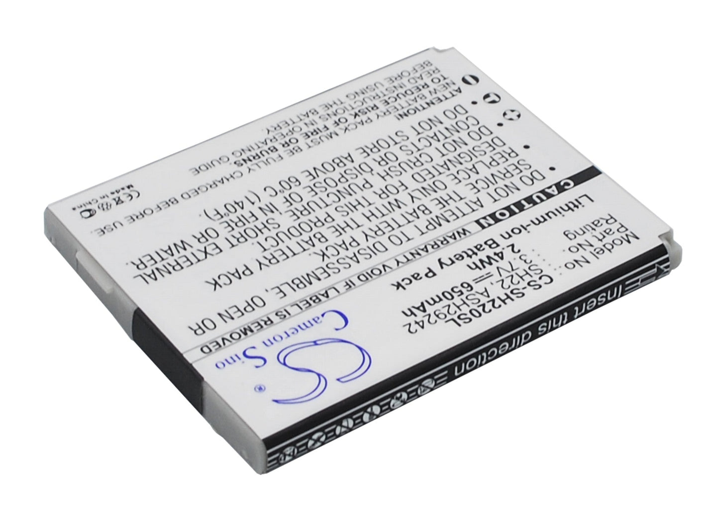 Replacement Battery for Sharp  SH-06A – Mobile, SmartPhone – 650mAh / 3.7V