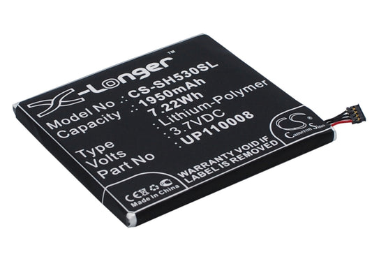 Replacement Battery for Sharp  SH530U – Mobile, SmartPhone – 1950mAh / 7.22Wh / 3.7V