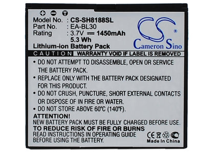Replacement Battery for Sharp  SH8188U – Mobile, SmartPhone – 1450mAh / 3.7V