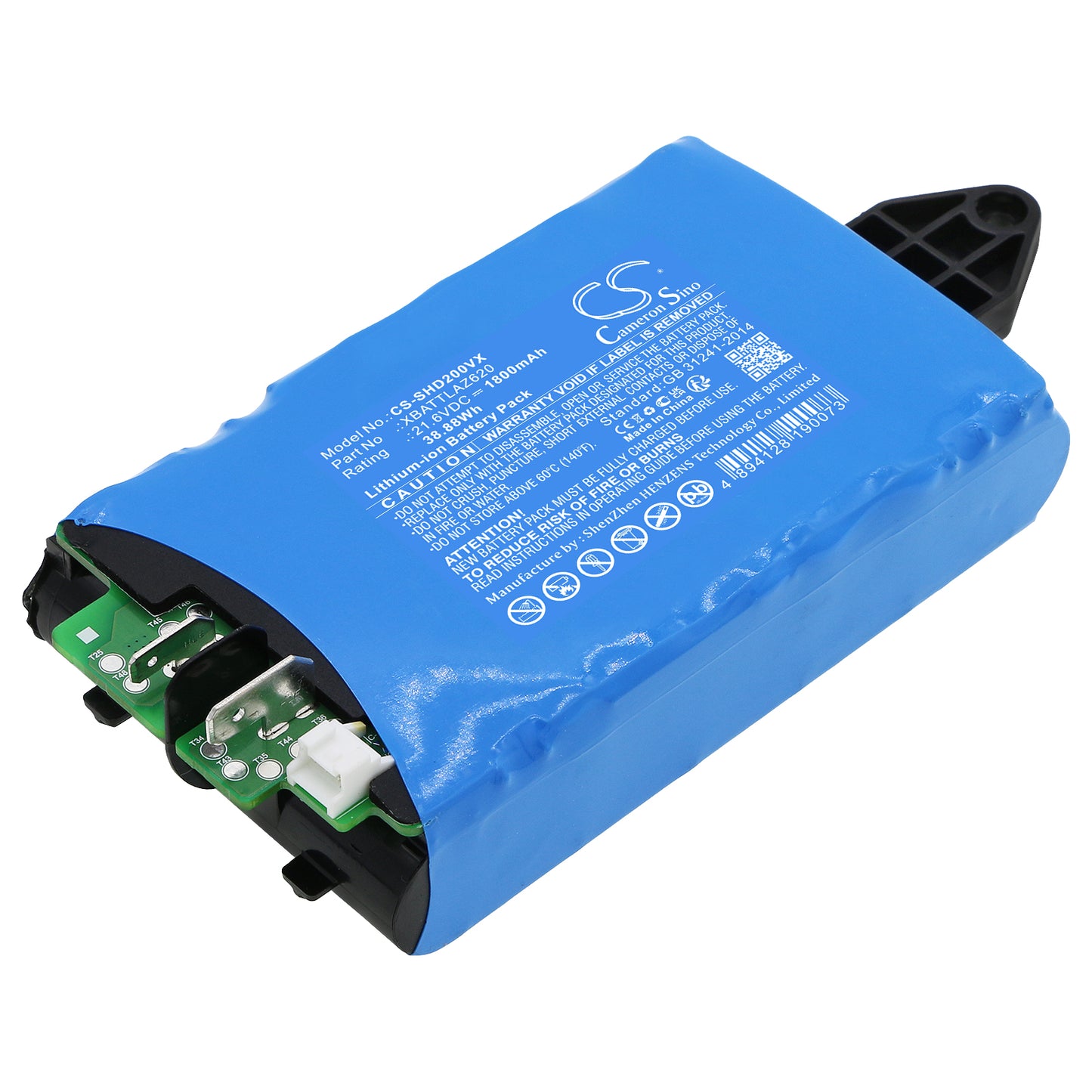 Replacement Battery for Shark  AW201, HydroVac Cordless Pro XL, Matrix Plus 2-in-1 Robot Vacuu, WD200, WD200C, WD201, WD201C, WD201QAQ, WD201QGY, WD2KT1, WD2UPG1 Vacuum – 1800mAh / 38.88Wh