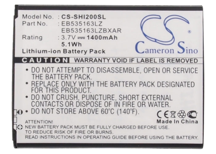 Replacement Battery for MetroPCS  Admire – Mobile, SmartPhone – 1400mAh / 5.18Wh / 3.7V