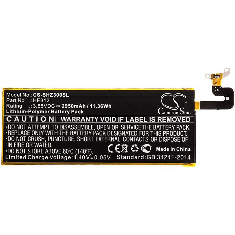 Replacement Battery for Sharp  FS8009 – Mobile, SmartPhone – 2950mAh / 11.36Wh / 3.85V
