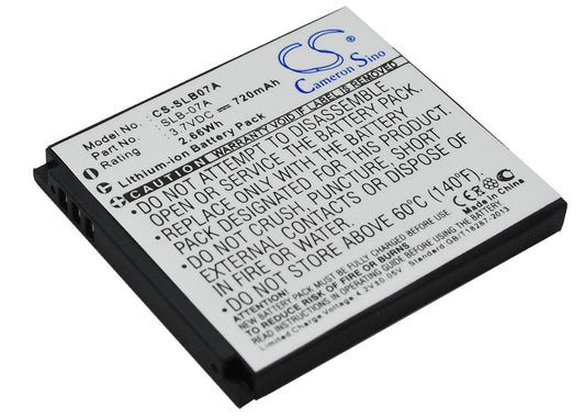 Replacement Battery for Samsung  ST50 – Camera – 720mAh / 2.66Wh / 3.7V