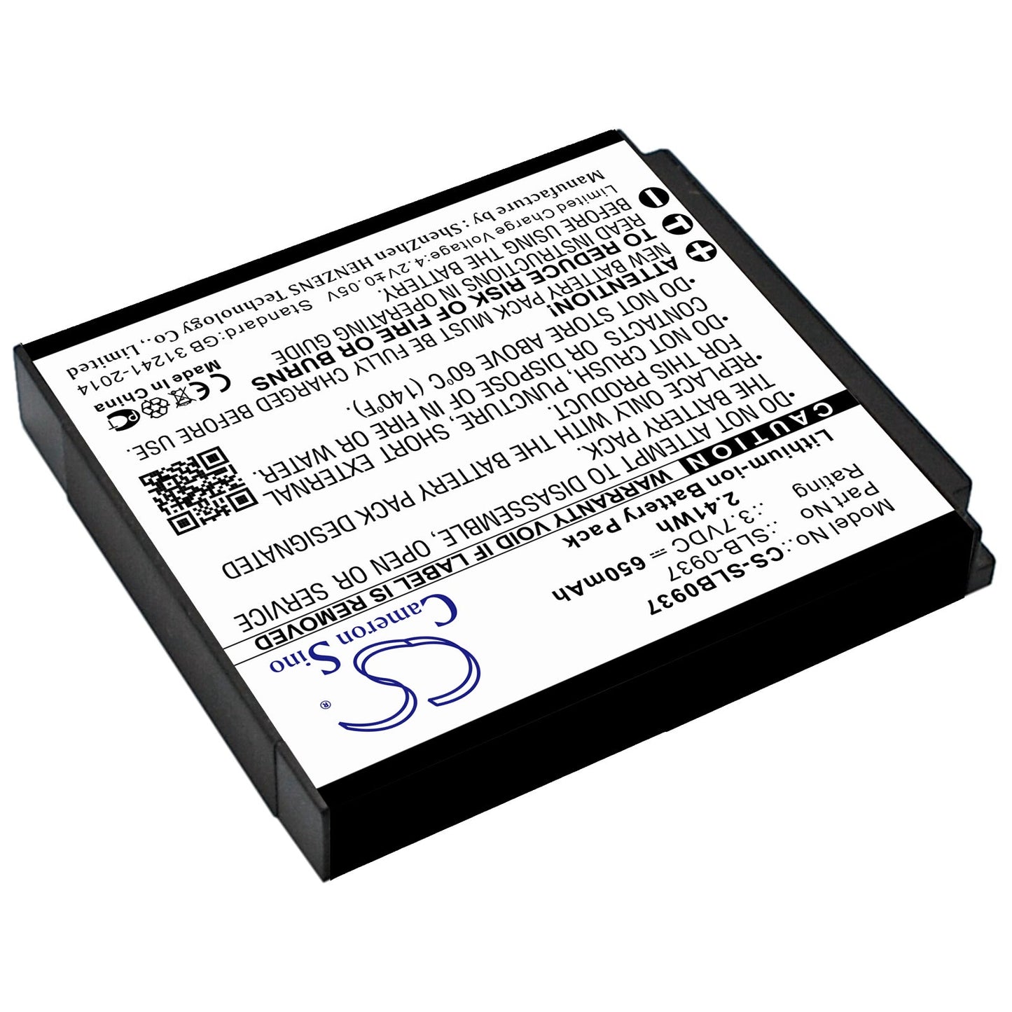 Replacement Battery for Samsung  CL5 – Camera – 650mAh / 2.41Wh / 3.7V