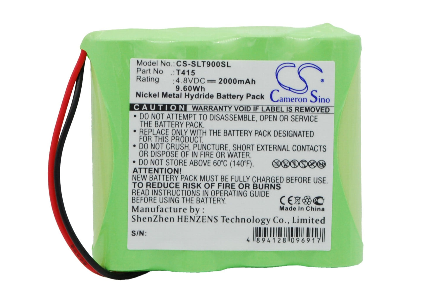 Replacement Battery for Schaub Lorentz  TL900 – DAB Digital – 2000mAh / 9.60Wh / 4.8V
