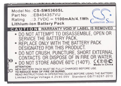 Replacement Battery for Samsung  Galaxy Chat – Mobile, SmartPhone – 1100mAh/4.1Wh / 3.7V