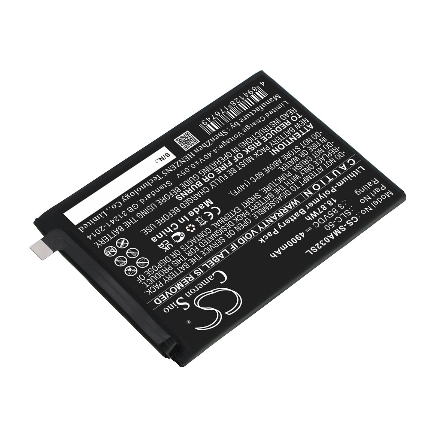 Replacement Battery for Samsung  Galaxy A03 Core – Mobile, SmartPhone – 4900mAh / 18.87Wh / 3.85V