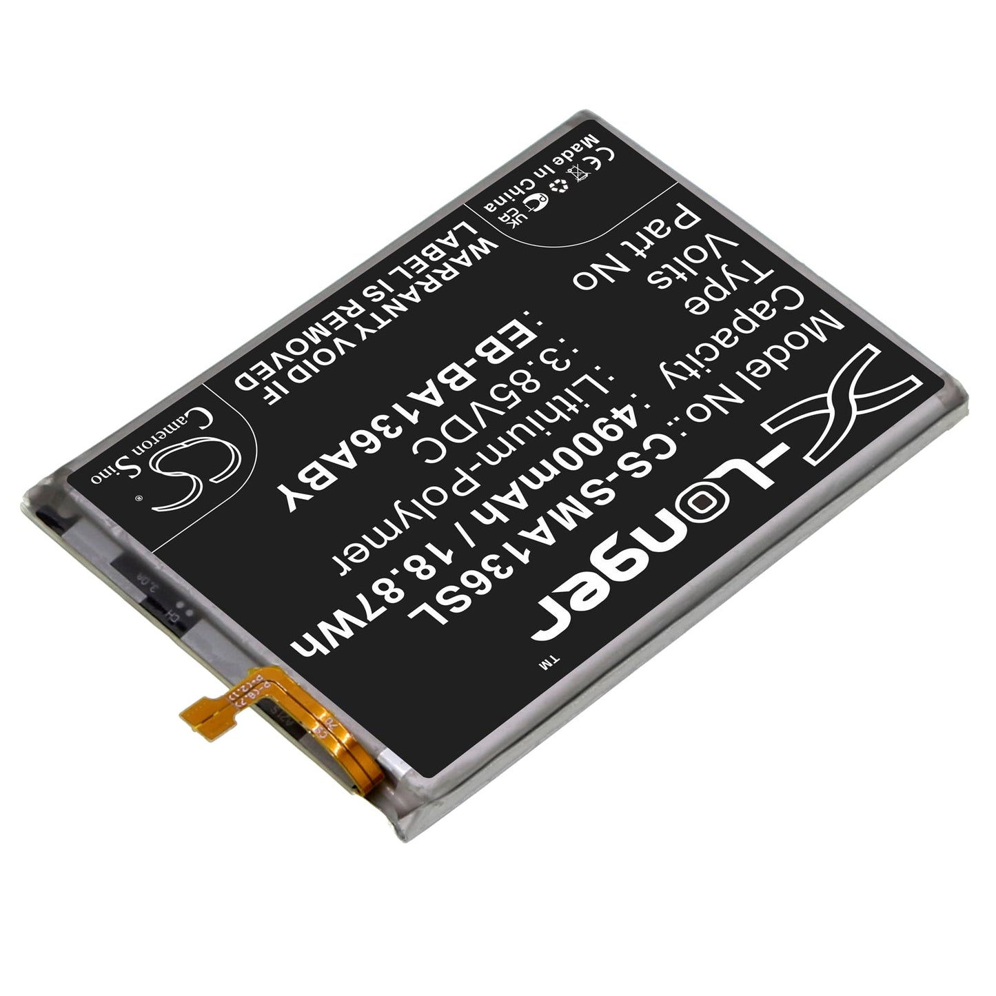Replacement Battery for Samsung  Galaxy A13 5G – Mobile, SmartPhone – 4900mAh / 18.87Wh / 3.85V