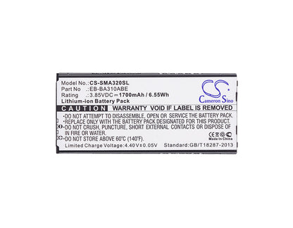 Replacement Battery for Samsung  Galaxy A3 2016 – Mobile, SmartPhone – 1700mAh / 6.55Wh / 3.85V