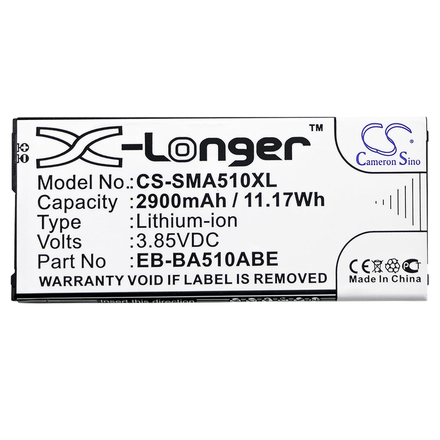 Replacement Battery for Samsung  Galaxy A5 2016 Duos – Mobile, SmartPhone – 2900mAh / 11.17Wh / 3.85V