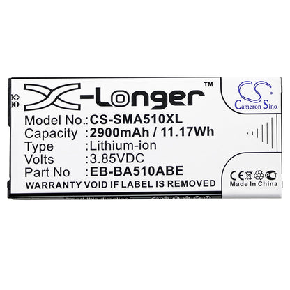 Replacement Battery for Samsung  Galaxy A5 2016 Duos – Mobile, SmartPhone – 2900mAh / 11.17Wh / 3.85V