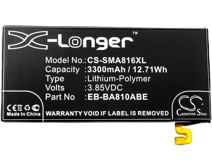 Replacement Battery for Samsung  Galaxy A8 2016 – Mobile, SmartPhone – 3300mAh / 12.71Wh / 3.85V