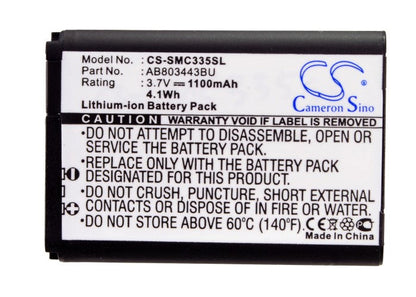 Replacement Battery for Samsung  GT-C3350 – Mobile, SmartPhone – 1100mAh/4.1Wh / 3.7V